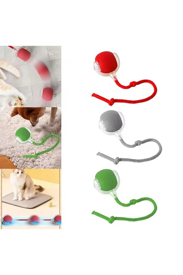 Akıllı Kedi Oyuncağı, USB Şarjlı, LED Işıklı, 3 Modlu, Otomatik Yuvarlanan Top Akıllı Kedi Oyuncağı, USB Şarjlı, LED Işıklı, 3 Modlu, Otomatik Yuvarlanan Top